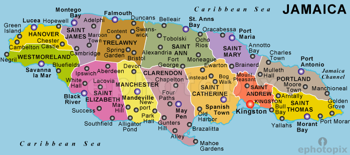 jamaica-political-map